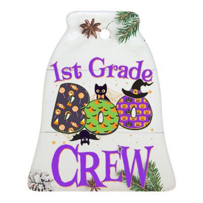 Cute Halloween 1st Grade Boo Crew Ceramic Bell Ornament