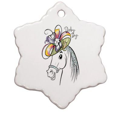 Cute Horse 150th Derby Day 2024 Horse Racing Fascinator Hat Ceramic Star Ornament