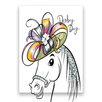 Cute Horse 150th Derby Day 2024 Horse Racing Fascinator Hat Poster