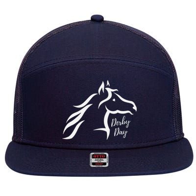 Cute Horse 150th Derby Day 2024 Horse Racing Fascinator Hat 7 Panel Mesh Trucker Snapback Hat