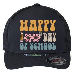 Cute Happy 100th Day Of School Teacher 100 Days Flowers Gift Flexfit Unipanel Trucker Cap