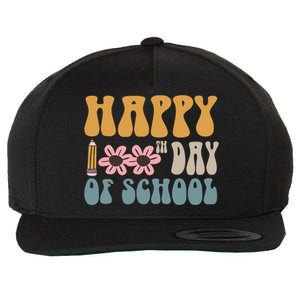 Cute Happy 100th Day Of School Teacher 100 Days Flowers Gift Wool Snapback Cap