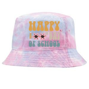 Cute Happy 100th Day Of School Teacher 100 Days Flowers Gift Tie-Dyed Bucket Hat