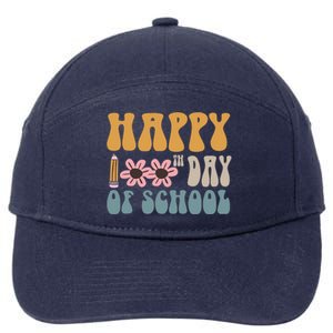 Cute Happy 100th Day Of School Teacher 100 Days Flowers Gift 7-Panel Snapback Hat