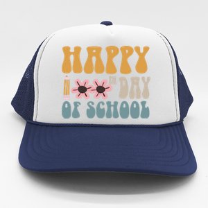 Cute Happy 100th Day Of School Teacher 100 Days Flowers Gift Trucker Hat