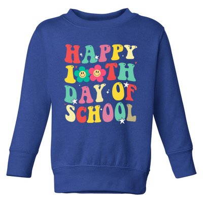 Cute Happy 100th Day Of School Teacher 100 Days Groovy Cute Gift Toddler Sweatshirt