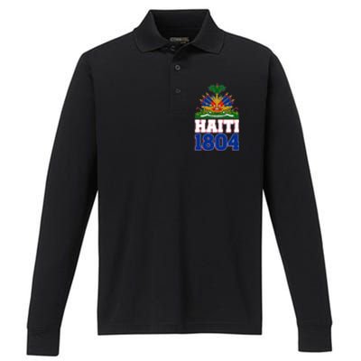 Celebrate Haiti 1804 Revolution Performance Long Sleeve Polo