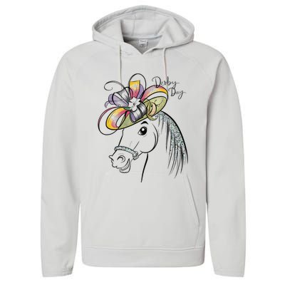 Cute Horse 150th Derby Day 2024 Horse Racing Fascinator Hat Gift Performance Fleece Hoodie