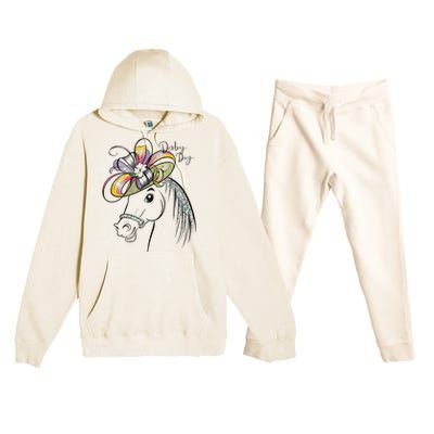 Cute Horse 150th Derby Day 2024 Horse Racing Fascinator Hat Gift Premium Hooded Sweatsuit Set