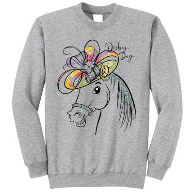 Cute Horse 150th Derby Day 2024 Horse Racing Fascinator Hat Gift Tall Sweatshirt