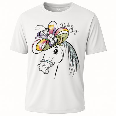 Cute Horse 150th Derby Day 2024 Horse Racing Fascinator Hat Gift Cooling Performance Crew T-Shirt