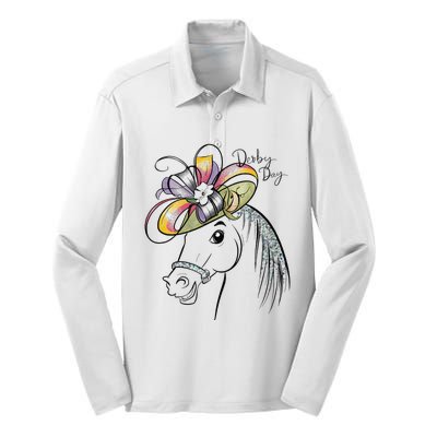 Cute Horse 150th Derby Day 2024 Horse Racing Fascinator Hat Gift Silk Touch Performance Long Sleeve Polo