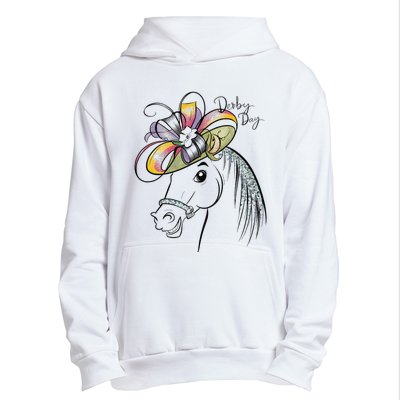 Cute Horse 150th Derby Day 2024 Horse Racing Fascinator Hat Gift Urban Pullover Hoodie