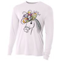 Cute Horse 150th Derby Day 2024 Horse Racing Fascinator Hat Gift Cooling Performance Long Sleeve Crew