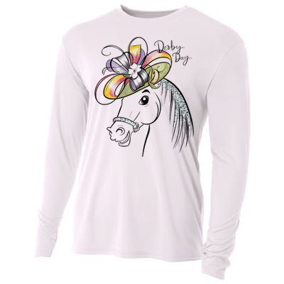 Cute Horse 150th Derby Day 2024 Horse Racing Fascinator Hat Gift Cooling Performance Long Sleeve Crew