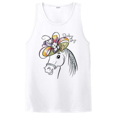 Cute Horse 150th Derby Day 2024 Horse Racing Fascinator Hat Gift PosiCharge Competitor Tank