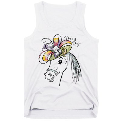 Cute Horse 150th Derby Day 2024 Horse Racing Fascinator Hat Gift Tank Top