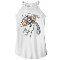 Cute Horse 150th Derby Day 2024 Horse Racing Fascinator Hat Gift Women’s Perfect Tri Rocker Tank