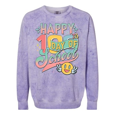 Cute Happy 100th Day Of School Colorblast Crewneck Sweatshirt