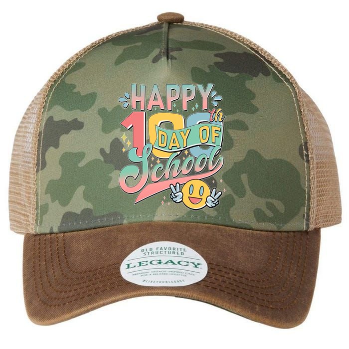 Cute Happy 100th Day Of School Legacy Tie Dye Trucker Hat
