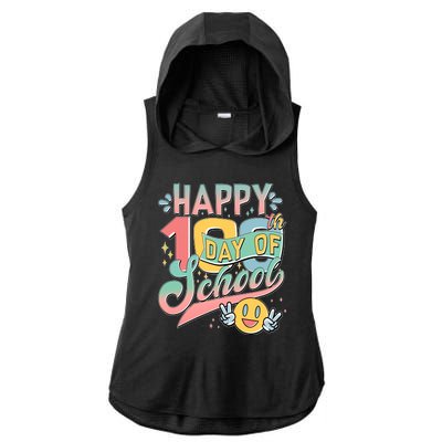 Cute Happy 100th Day Of School Ladies PosiCharge Tri-Blend Wicking Draft Hoodie Tank