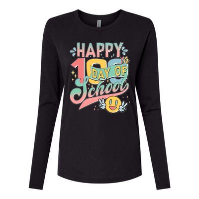 Cute Happy 100th Day Of School Womens Cotton Relaxed Long Sleeve T-Shirt