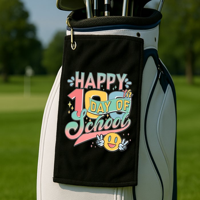 Cute Happy 100th Day Of School Golf Towel