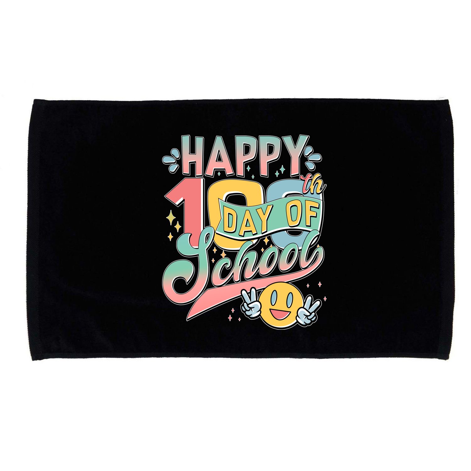 Cute Happy 100th Day Of School Microfiber Hand Towel