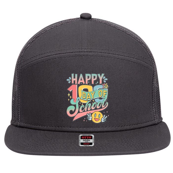 Cute Happy 100th Day Of School 7 Panel Mesh Trucker Snapback Hat
