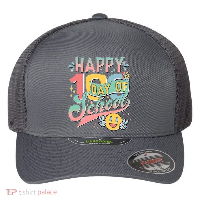 Cute Happy 100th Day Of School Flexfit Unipanel Trucker Cap