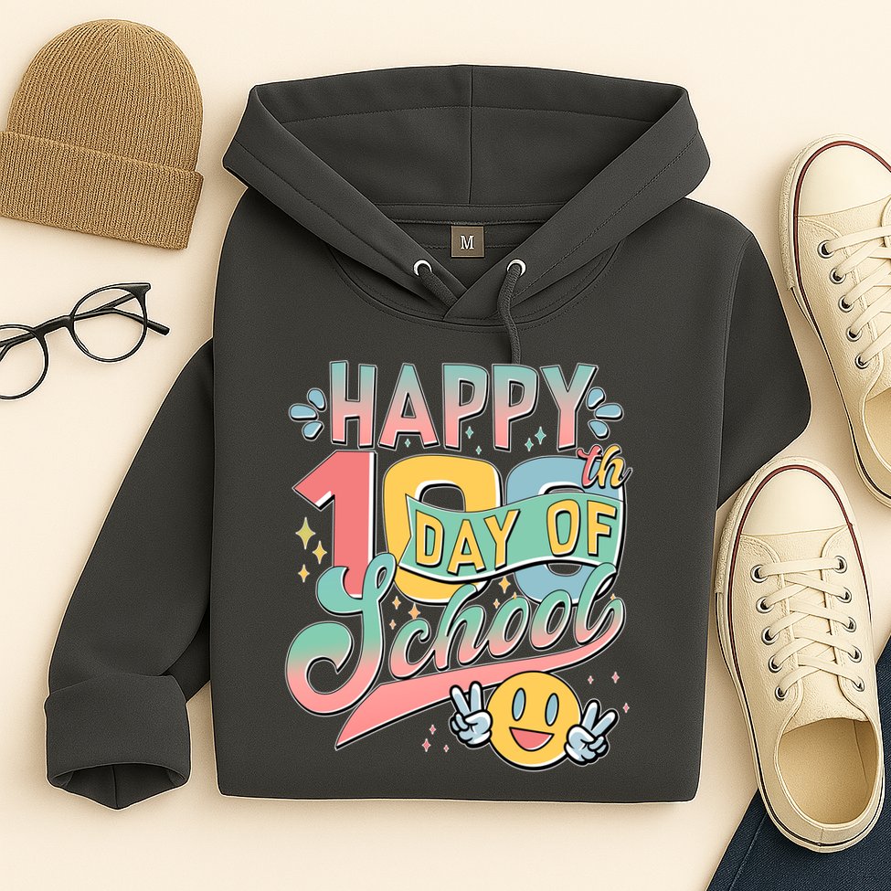 Cute Happy 100th Day Of School Hoodie