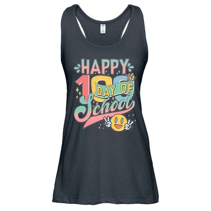 Cute Happy 100th Day Of School Ladies Essential Flowy Tank