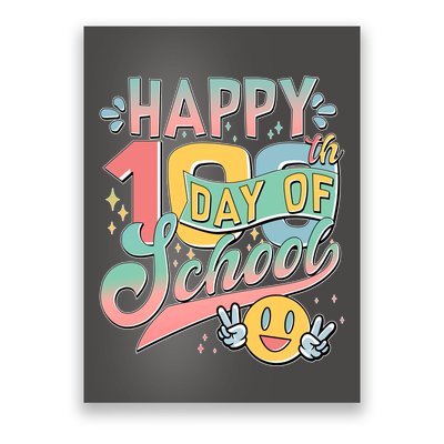 Cute Happy 100th Day Of School Poster
