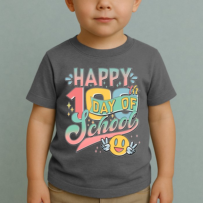 Cute Happy 100th Day Of School Toddler T-Shirt