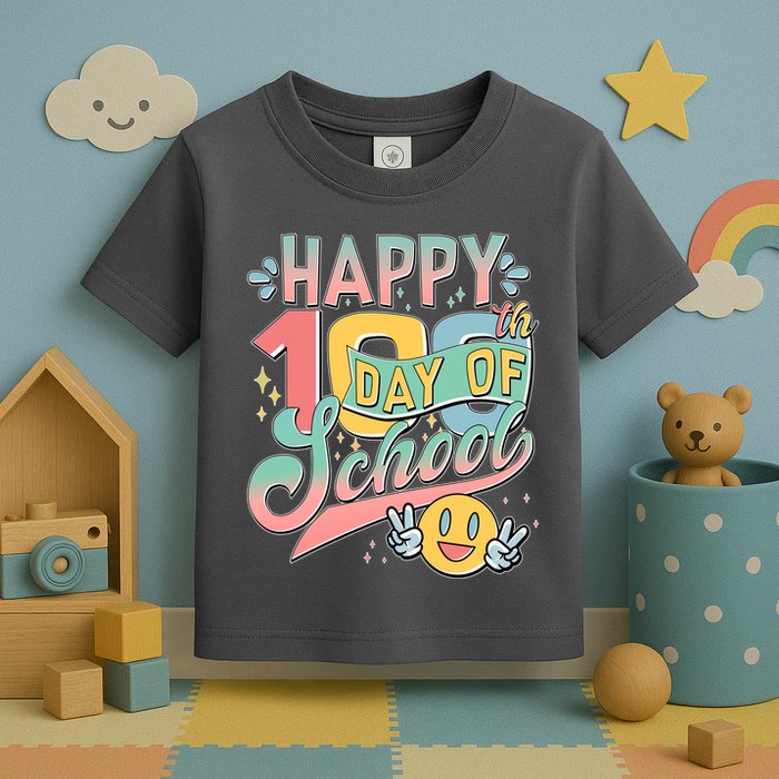 Cute Happy 100th Day Of School Toddler T-Shirt