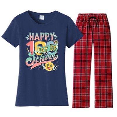 Cute Happy 100th Day Of School Women's Flannel Pajama Set