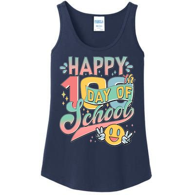 Cute Happy 100th Day Of School Ladies Essential Tank