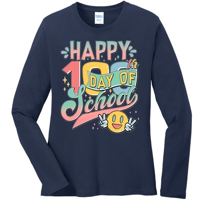 Cute Happy 100th Day Of School Ladies Long Sleeve Shirt