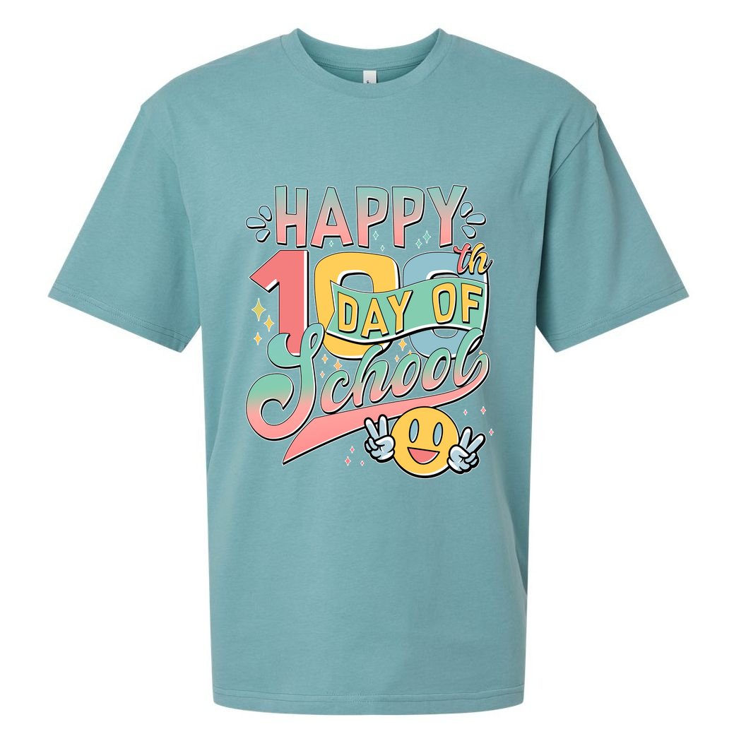 Cute Happy 100th Day Of School Sueded Cloud Jersey T-Shirt