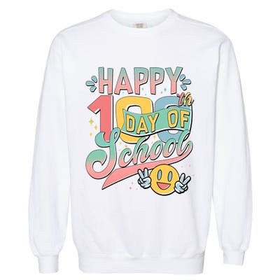 Cute Happy 100th Day Of School Garment-Dyed Sweatshirt