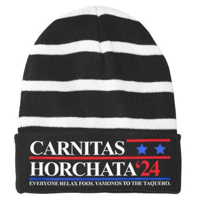 Carnitas Horchata 2024 Everyone Relax Foos Vamonos Striped Beanie with Solid Band