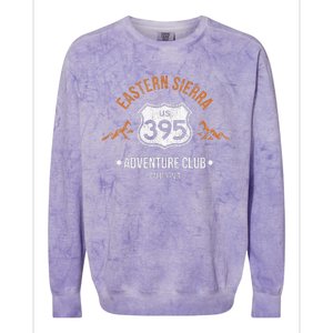 California Highway 395 Eastern Sierra Hiking Adventure Club Colorblast Crewneck Sweatshirt