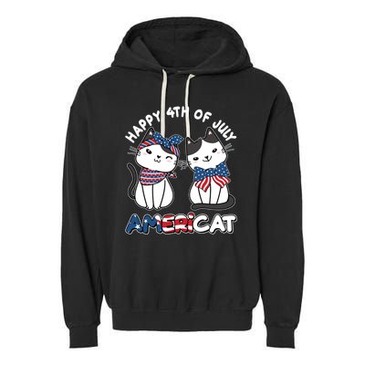 Cute Happy 4th Of July Americat Garment-Dyed Fleece Hoodie