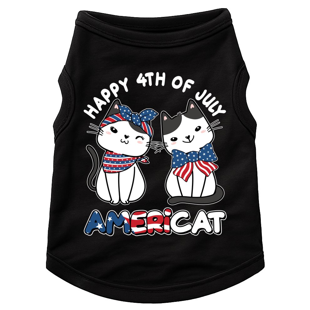 Cute Happy 4th Of July Americat Doggie Tank