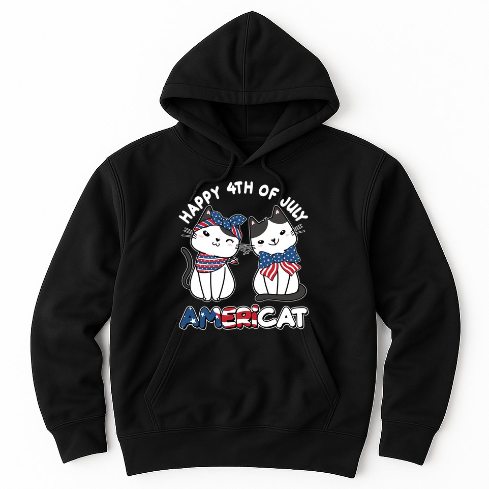 Cute Happy 4th Of July Americat Hoodie