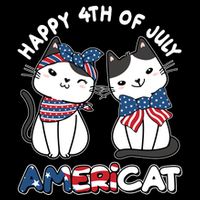Cute Happy 4th Of July Americat Button