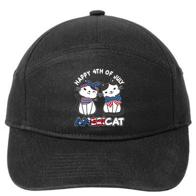Cute Happy 4th Of July Americat 7-Panel Snapback Hat