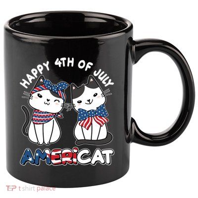 Cute Happy 4th Of July Americat 11oz C Handle Ceramic Mug