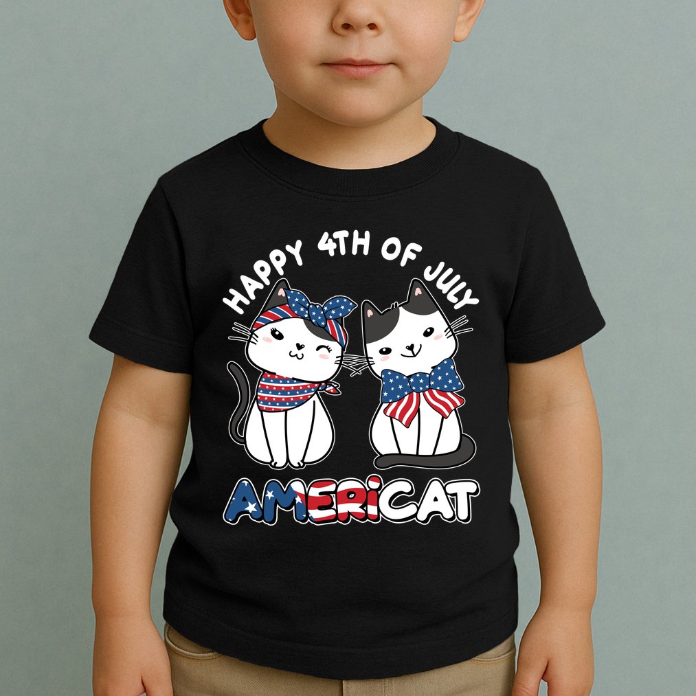 Cute Happy 4th Of July Americat Toddler T-Shirt