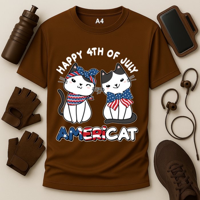 Cute Happy 4th Of July Americat Cooling Performance Crew T-Shirt
